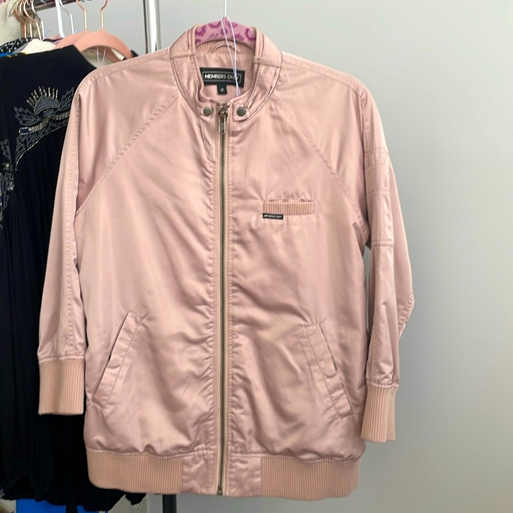 VINTAGE NWOT Members Only Blush Pink Bomber Jacket
